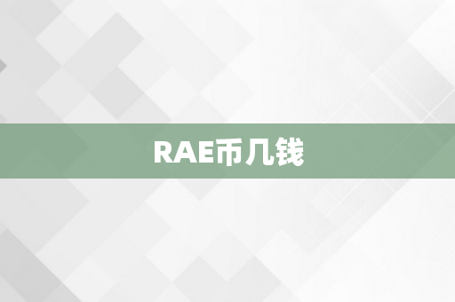RAE币几钱