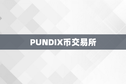 PUNDIX币交易所
