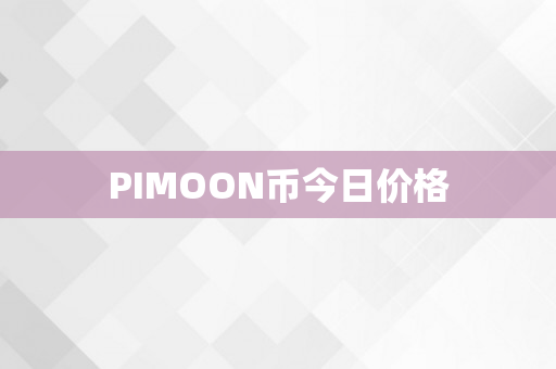 PIMOON币今日价格
