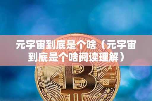 元宇宙到底是个啥（元宇宙到底是个啥阅读理解）