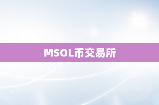 MSOL币交易所
