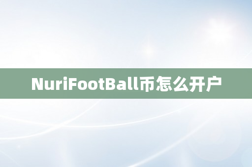 NuriFootBall币怎么开户