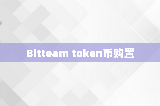 Bitteam token币购置