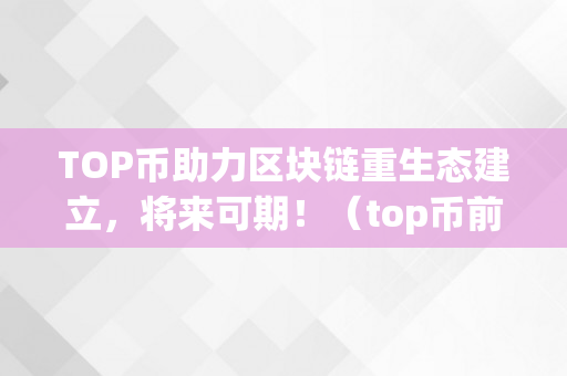TOP币助力区块链重生态建立，将来可期！（top币前景若何）
