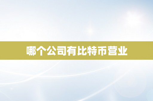 哪个公司有比特币营业