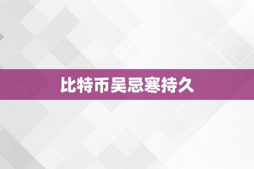 比特币吴忌寒持久