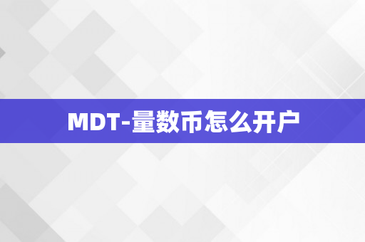 MDT-量数币怎么开户