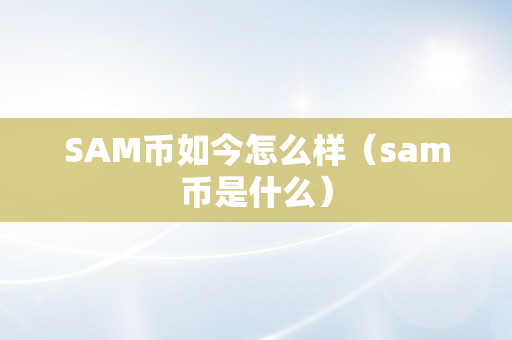 SAM币如今怎么样（sam币是什么）