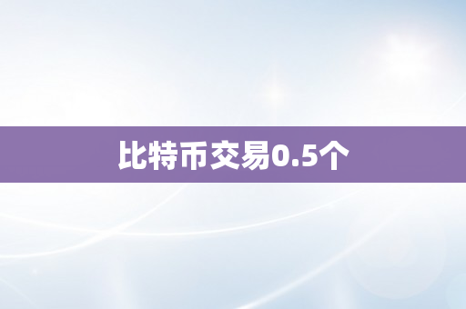 比特币交易0.5个