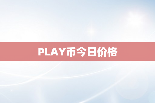 PLAY币今日价格