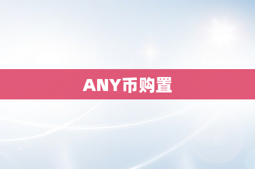 ANY币购置