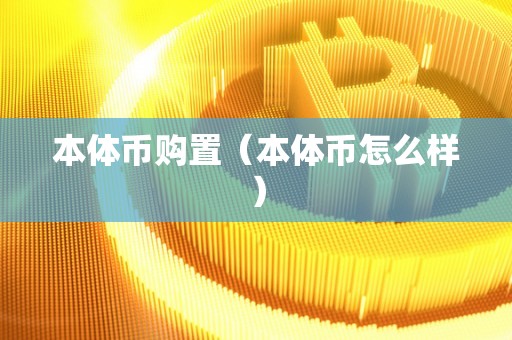 本体币购置（本体币怎么样）