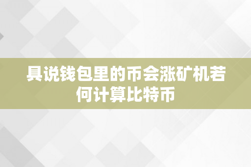 具说钱包里的币会涨矿机若何计算比特币