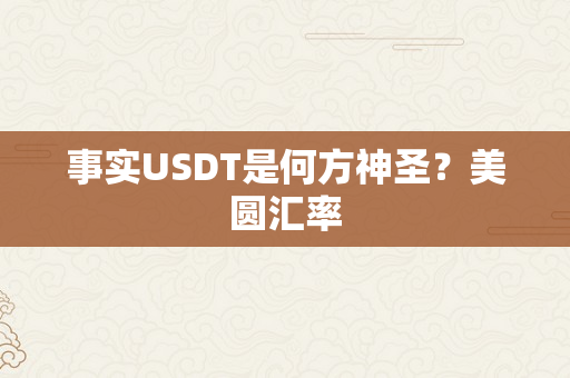 事实USDT是何方神圣？美圆汇率