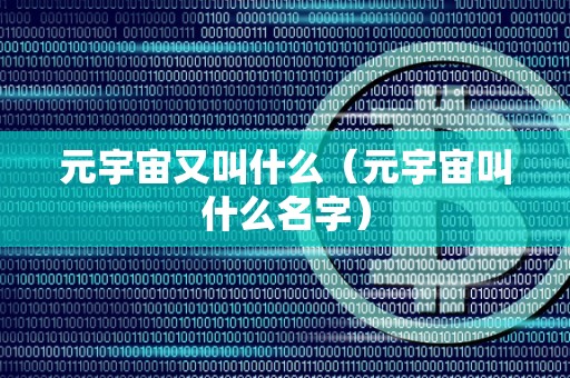 元宇宙又叫什么（元宇宙叫什么名字）