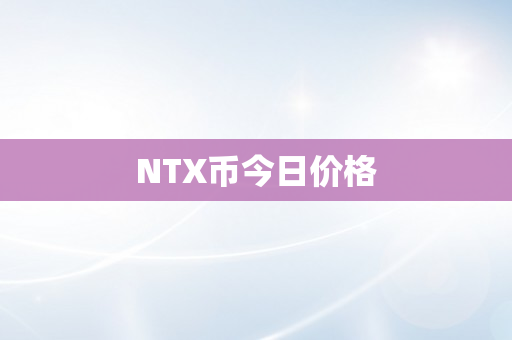 NTX币今日价格