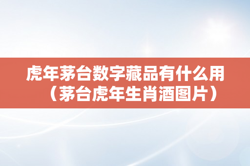虎年茅台数字藏品有什么用（茅台虎年生肖酒图片）