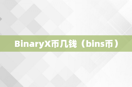 BinaryX币几钱（bins币）
