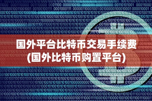 国外平台比特币交易手续费(国外比特币购置平台)