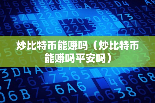 炒比特币能赚吗（炒比特币能赚吗平安吗）