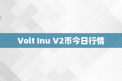 Volt Inu V2币今日行情