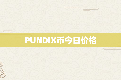 PUNDIX币今日价格