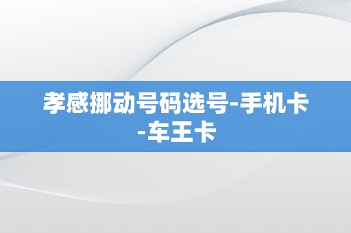 孝感挪动号码选号-手机卡-车王卡