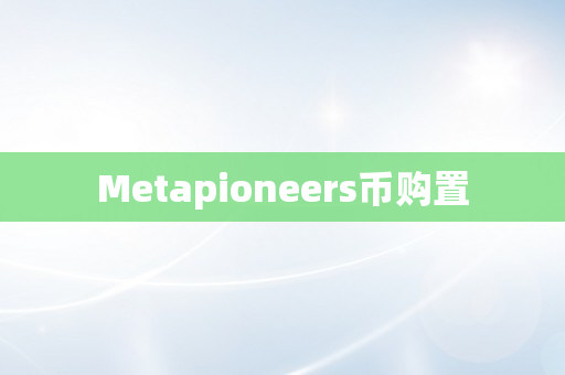Metapioneers币购置