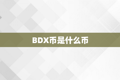 BDX币是什么币