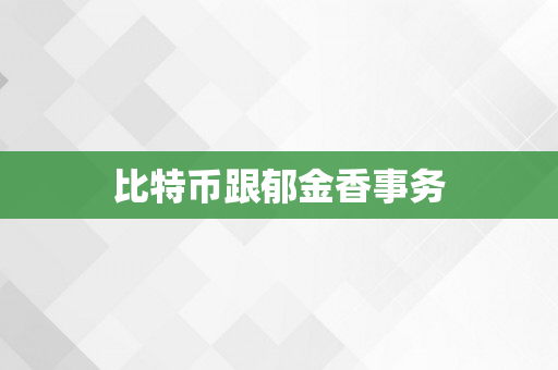 比特币跟郁金香事务