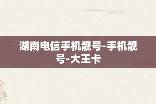 湖南电信手机靓号-手机靓号-大王卡