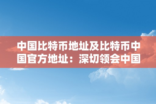 中国比特币地址及比特币中国官方地址：深切领会中国比特币市场及其开展趋向