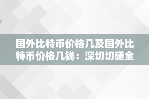 国外比特币价格几及国外比特币价格几钱：深切切磋全球比特币市场行情和价格颠簸