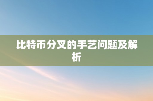 比特币分叉的手艺问题及解析