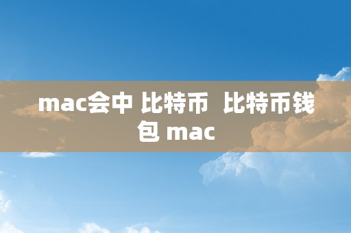 mac会中 比特币  比特币钱包 mac