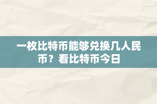 一枚比特币能够兑换几人民币？看比特币今日
