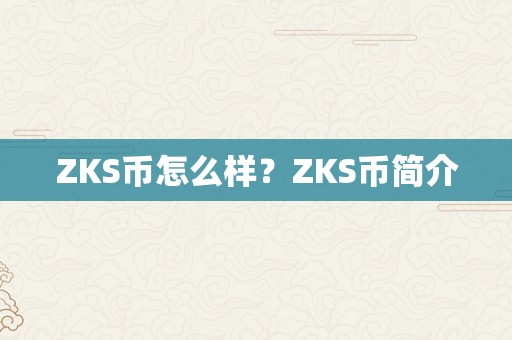 ZKS币怎么样？ZKS币简介