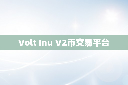 Volt Inu V2币交易平台