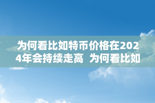 为何看比如特币价格在2024年会持续走高  为何看比如特币价格在2024年会持续走高