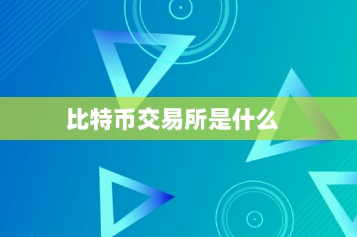 比特币交易所是什么  