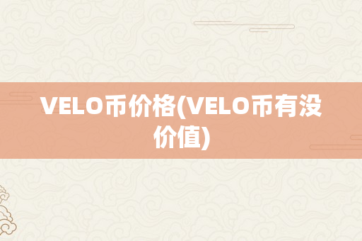 VELO币价格(VELO币有没价值)