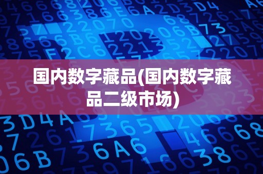 国内数字藏品(国内数字藏品二级市场)
