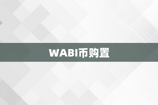 WABI币购置